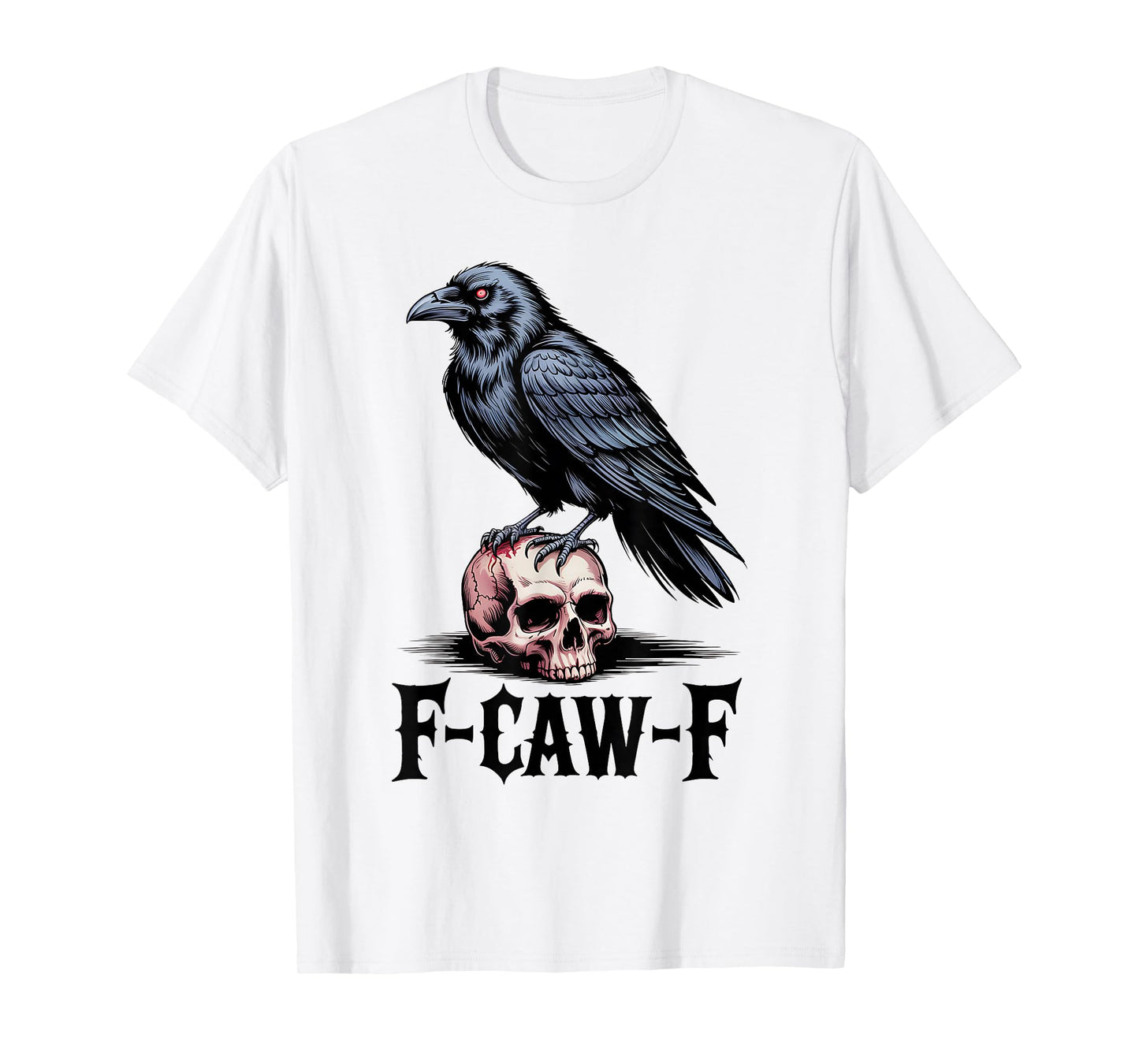 Funny F-Caw-F Crow Gothic Moon Humor Halloween T-Shirt