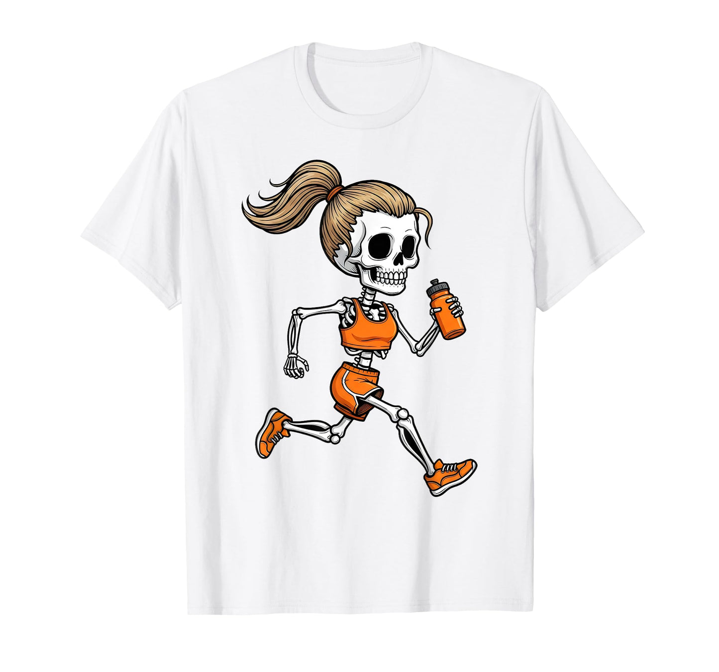 Running Skeleton Halloween Costume Spooky Runner Women Men T-Shirt