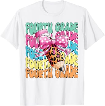 Groovy 4th Grade Girls Teacher Fourth Grade Back to School T-Shirt
