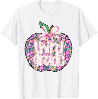 Third Grade Team Coquette Bow Back To School Teachers Kids T-Shirt