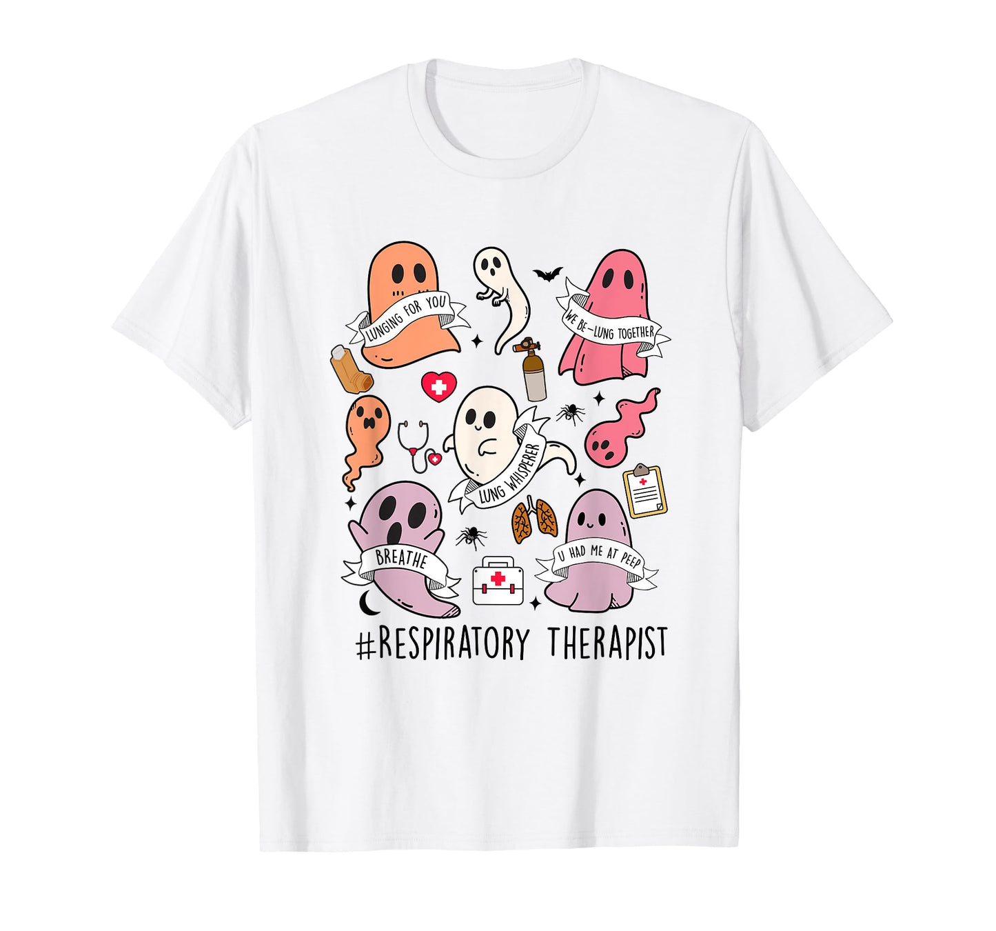 Respiratory Therapist Halloween ghost RT Respiratory Therapy T-Shirt