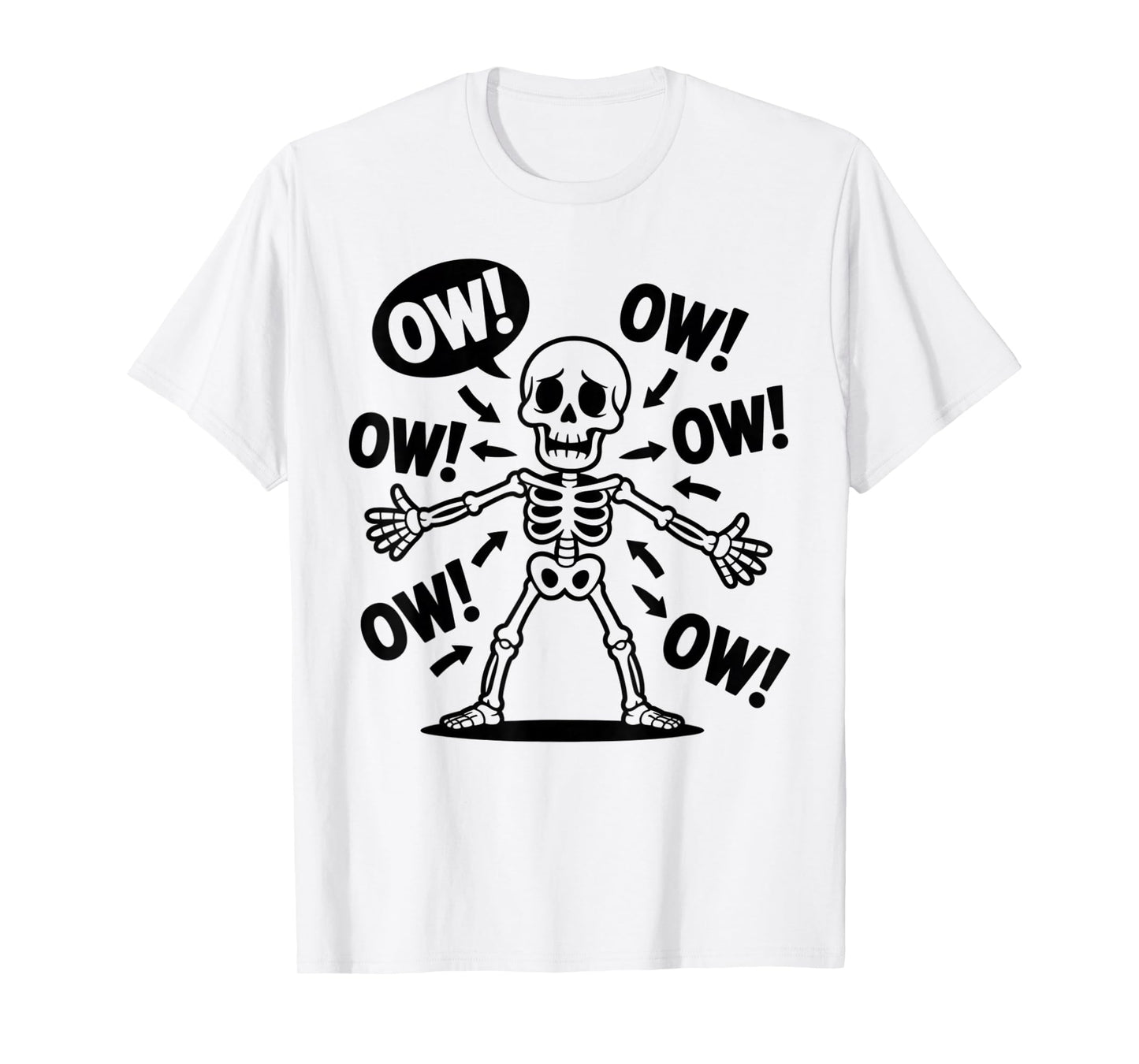 Ow Ow Ow Ow Ow Ow Ow Funny Stickman Chronic Pain Character T-Shirt