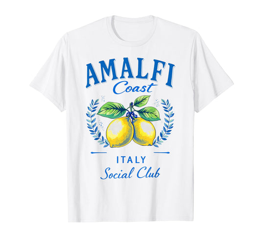 Amalfi Coast Social Club Italy Lemon Retro Summer Vacation T-Shirt