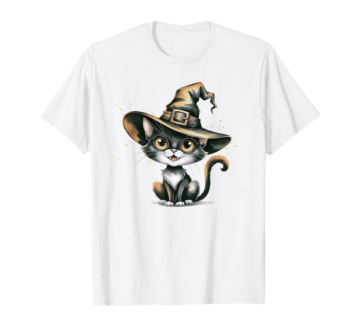 Funny Cat Witch Spooky Witches Feline Wizard Halloween Gag T-Shirt