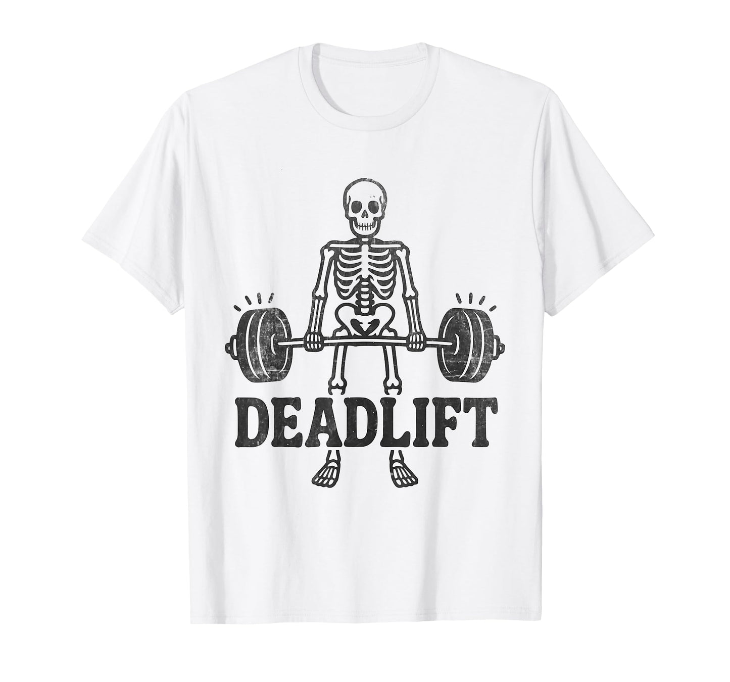 Skeleton Deadlift Halloween Funny Fitness Gym Weightlifting T-Shirt