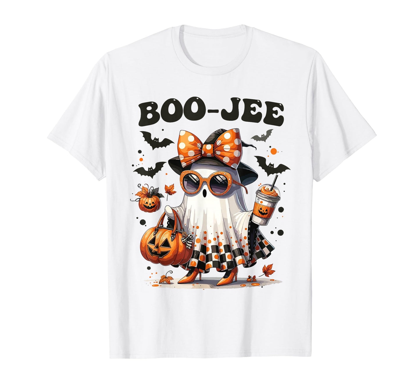 Boujee Boo-JEE Ghost Pumpkin Halloween Ghost Spooky Season T-Shirt