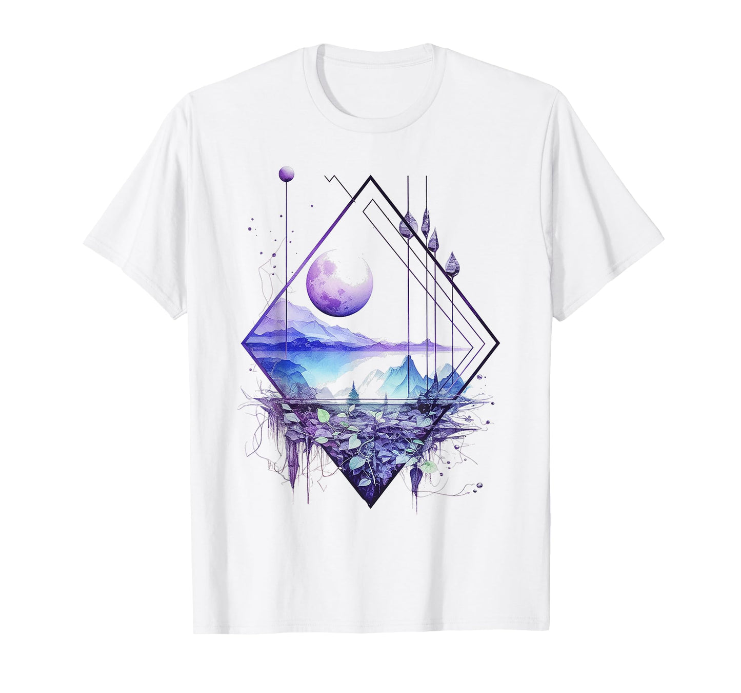 Nature Lover Polygon Art Geometric Abstract Graphic Nature T-Shirt