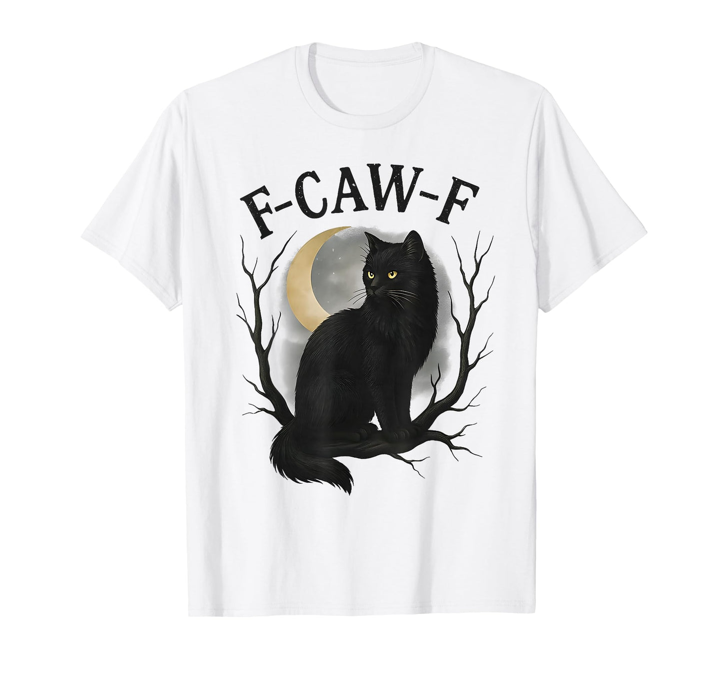 Funny Halloween Black Cat F-CAW-F Cat Lovers Meow Meow T-Shirt