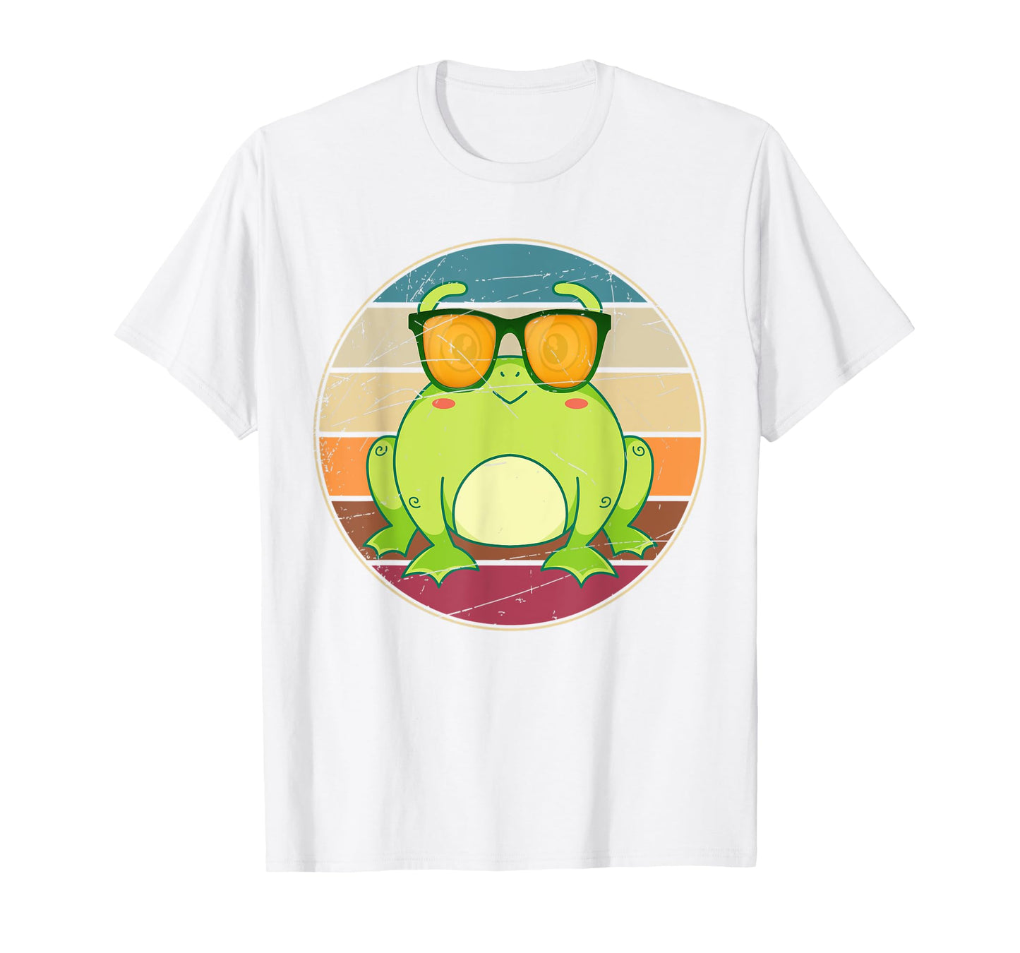Funny Amphibian Frog Lover Animal Sunglasses Retro Frog T-Shirt