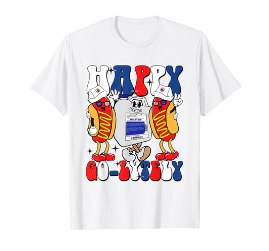 4th Of July Nurse Happy Go Lytely Gastroenterology Nurse T-Shirt