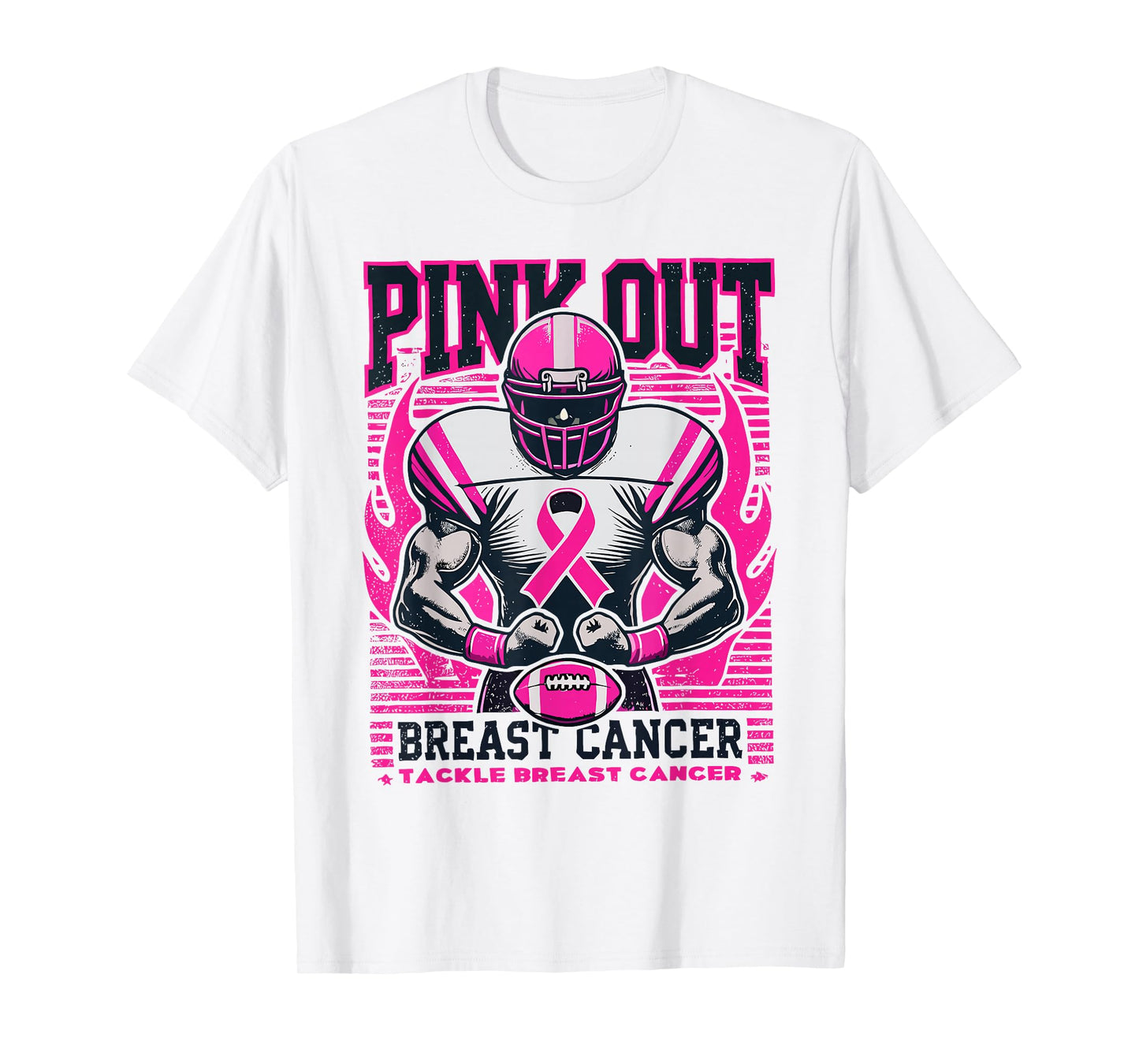 Pink Out Tackle Breast Cancer Awareness American Football T-Shirt
