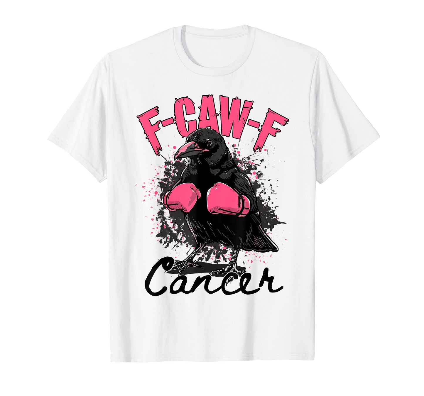 Black Crow F-Caw-F Breast Cancer Awareness Pink Ribbon T-Shirt
