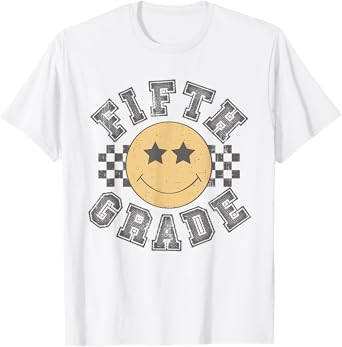 Retro Fifth Grade Teacher Student 1st Day Back To School T-Shirt