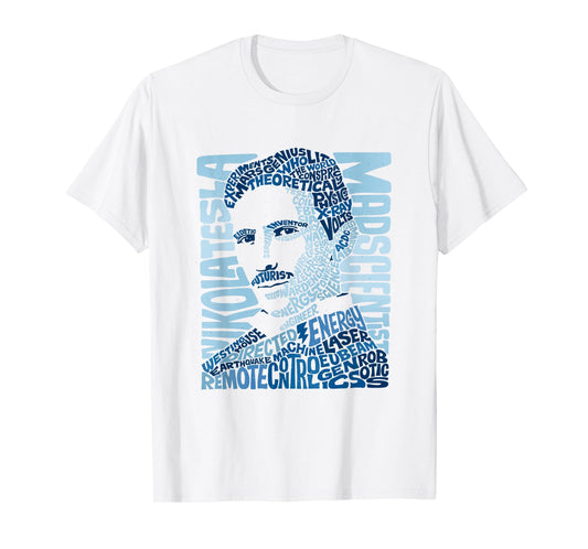 Nikola Tesla Illustration T-shirt by Glitschika Designs T-Shirt