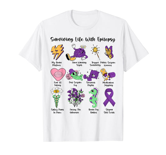 Surviving Life with Epilepsy Awareness Warriors Survivors T-Shirt