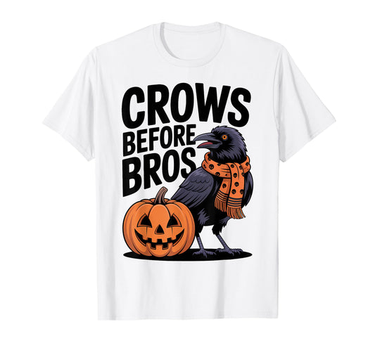 Cute Crow with Pumpkin Funny Halloween T-Shirt