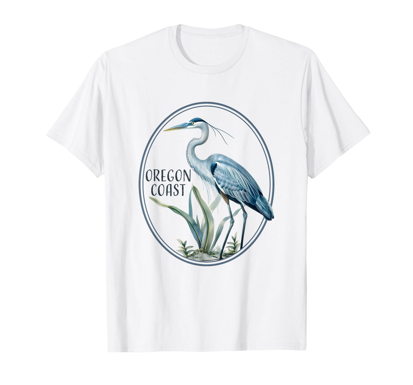 Oregon Coast souvenir Water Birdwatching Heron Birds Great T-Shirt