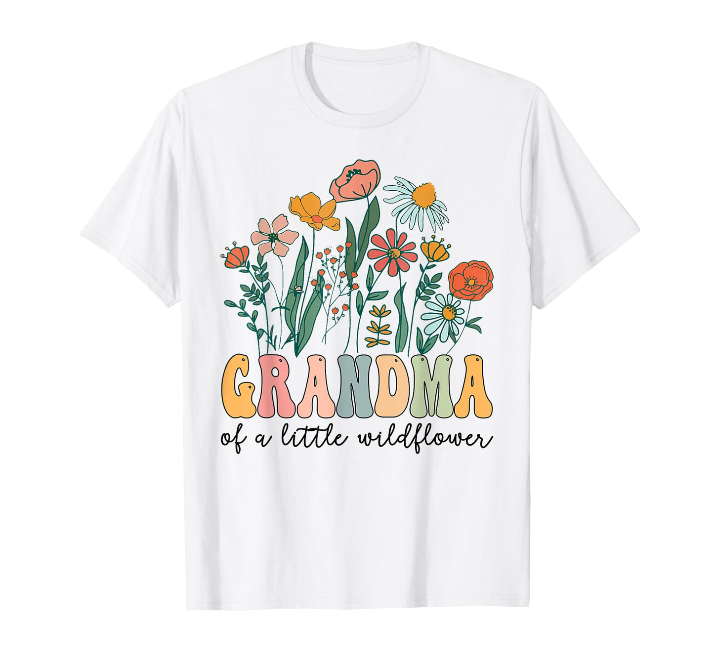 Grandma Of The Little Wildflower Birthday Party Baby Shower T-Shirt