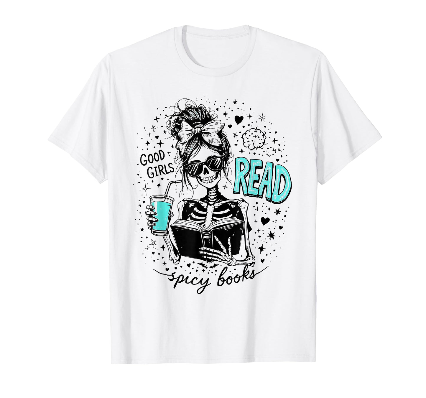 Good Girls Read Spicy Books Funny Gothic Reader Halloween T-Shirt