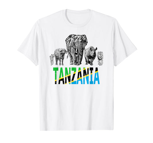 Africa's Big Five Tanzania Wildlife for Tanzania Fans T-Shirt