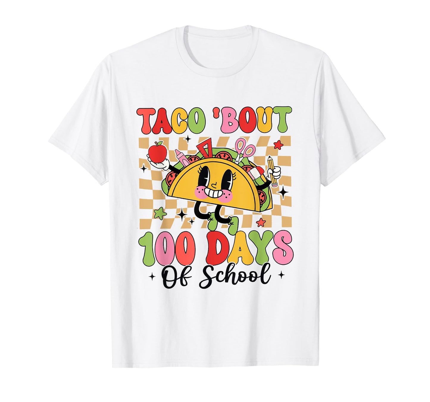 Taco Bout 100 Days of School Retro Kindergarten Teacher T-Shirt