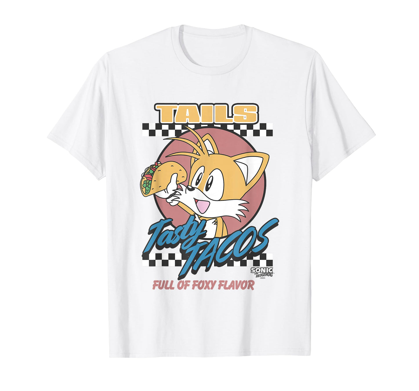 Sonic The Hedgehog Tails Tasty Tacos Foxy Flavor Vintage T-Shirt