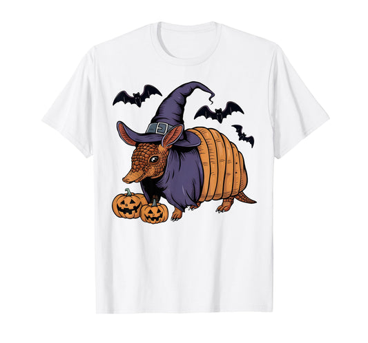 Pumpkin Bat Witch Costume Armadillo Halloween T-Shirt