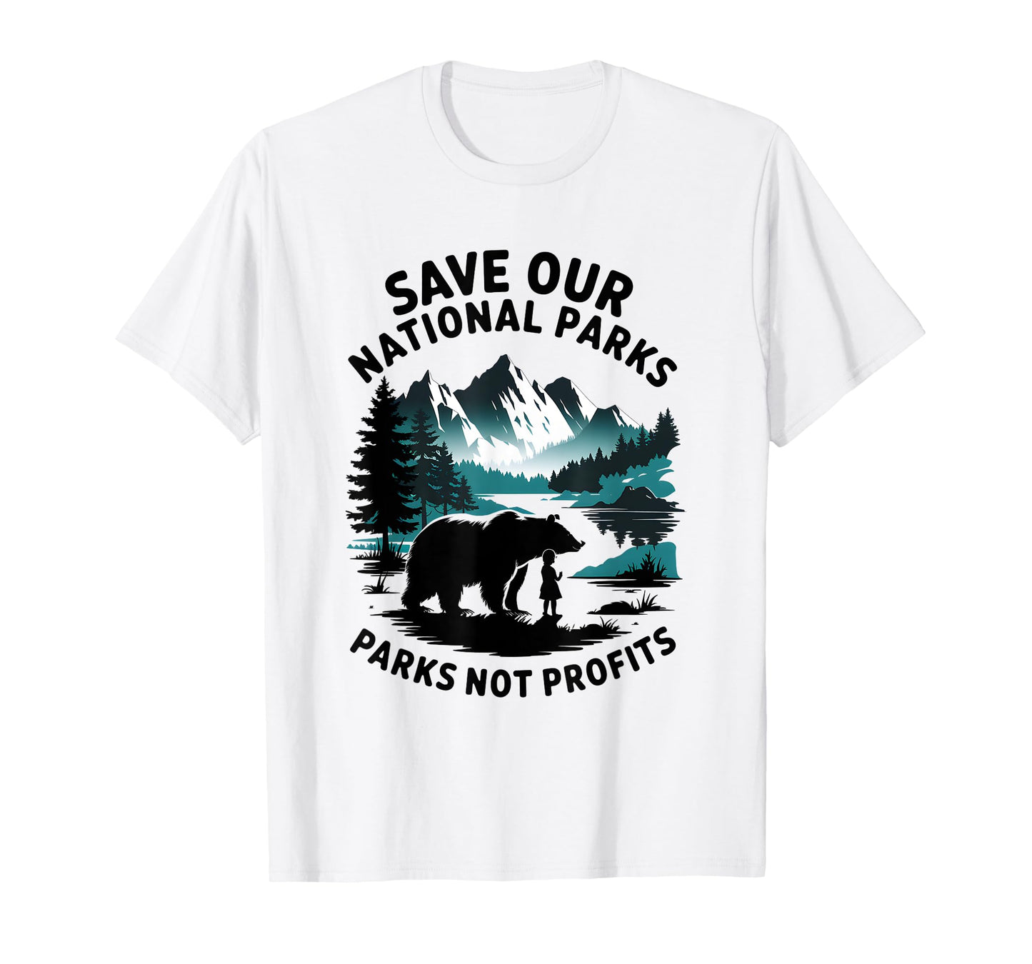 Save Our National Parks Mountain Grizzly Bear T-Shirt