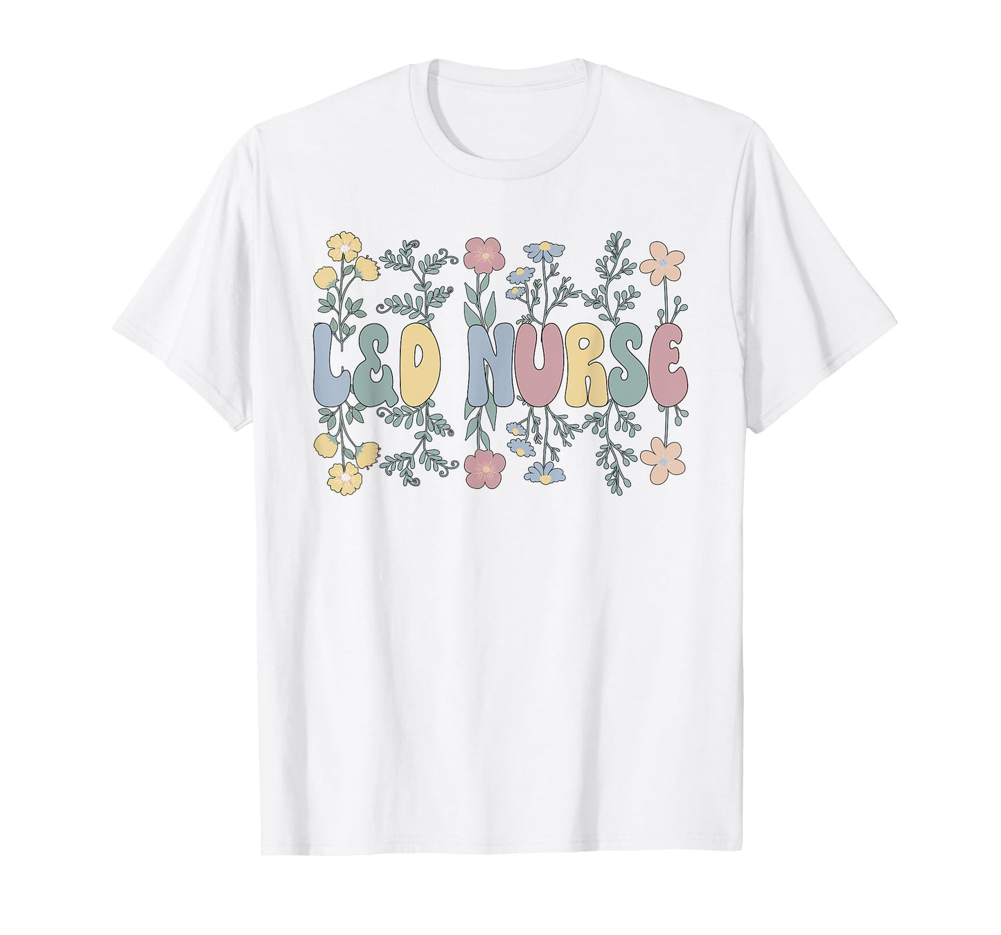 Groovy L&D Nurse Labor And Delivery Nurse Flowers T-Shirt