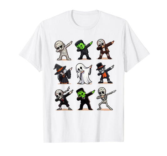 Dabbing Halloween Boys Skeleton Toddler Kids Vampire Ghost T-Shirt