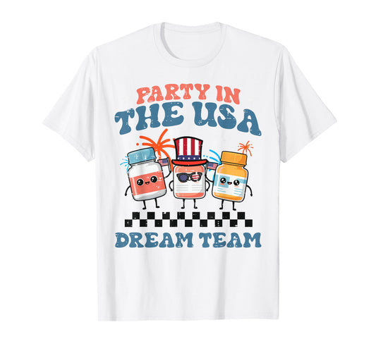 4th Of July Nurse Party Dream USA Team Scrub Top Women T-Shirt