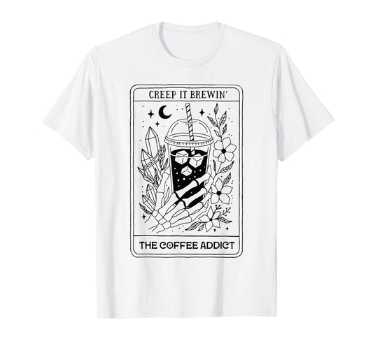 Creep It Brewin Coffee Skeleton Hand Iced Coffee Halloween T-Shirt