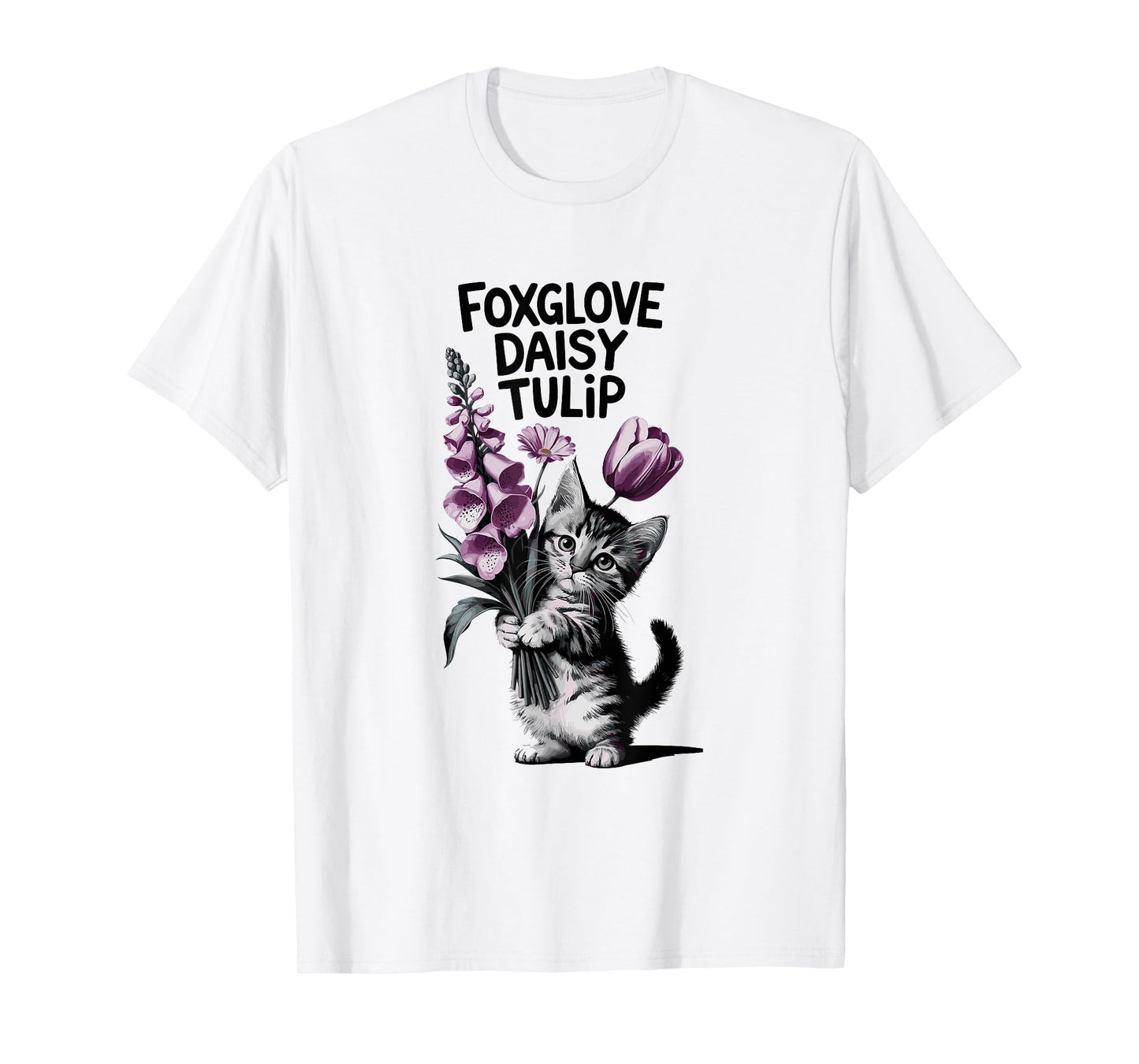 Subtle Floral Anti Flowers Foxglove Daisy Tulip T-Shirt