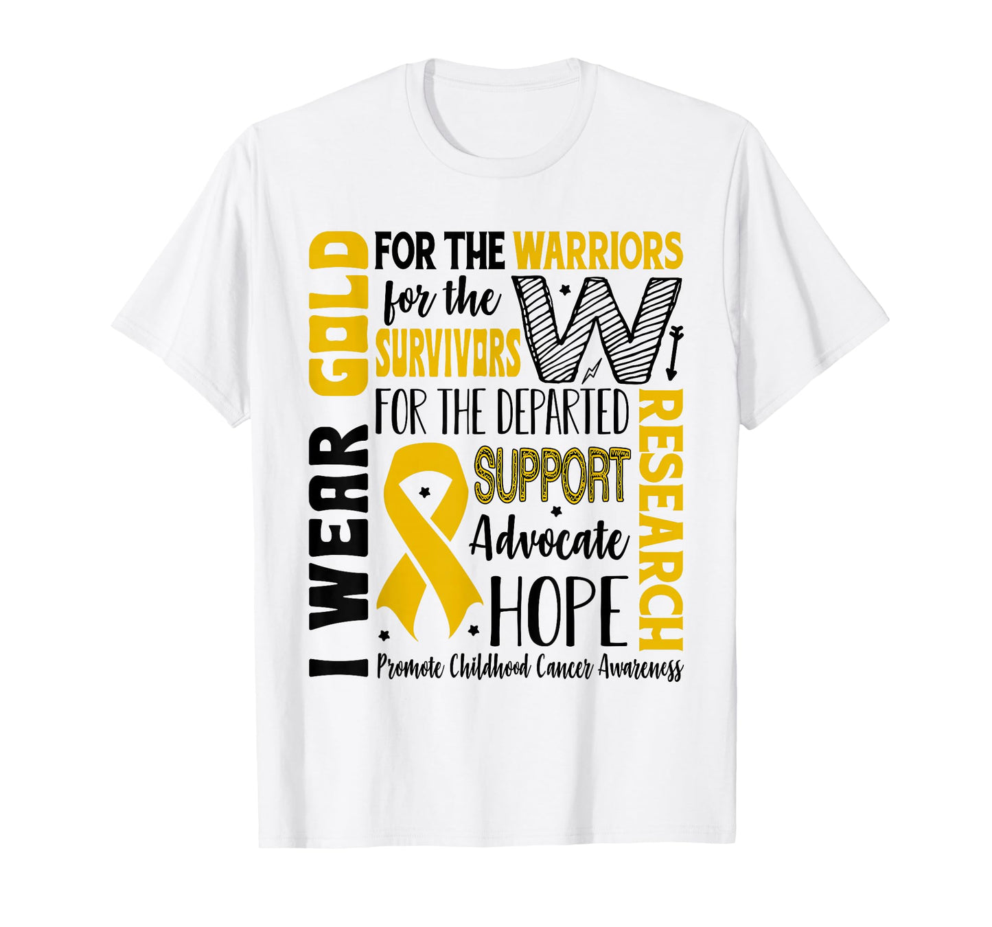 Gold for a Child Fight Warriors Childhood Cancer Awareness T-Shirt