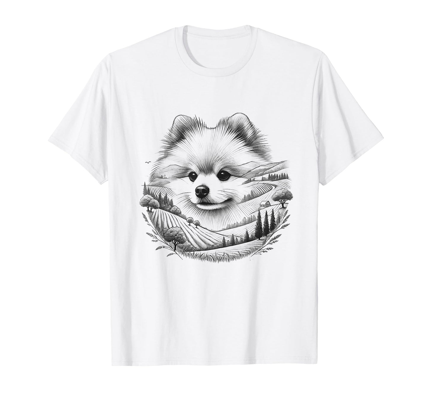 Pomeranian Pom Dog Nature Memorial Design Idea T-Shirt for Men Women