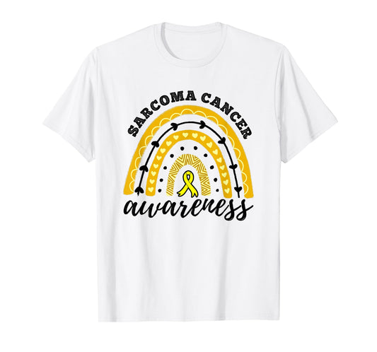 Rainbow Yellow Ribbon Sarcoma Cancer Awareness T-Shirt