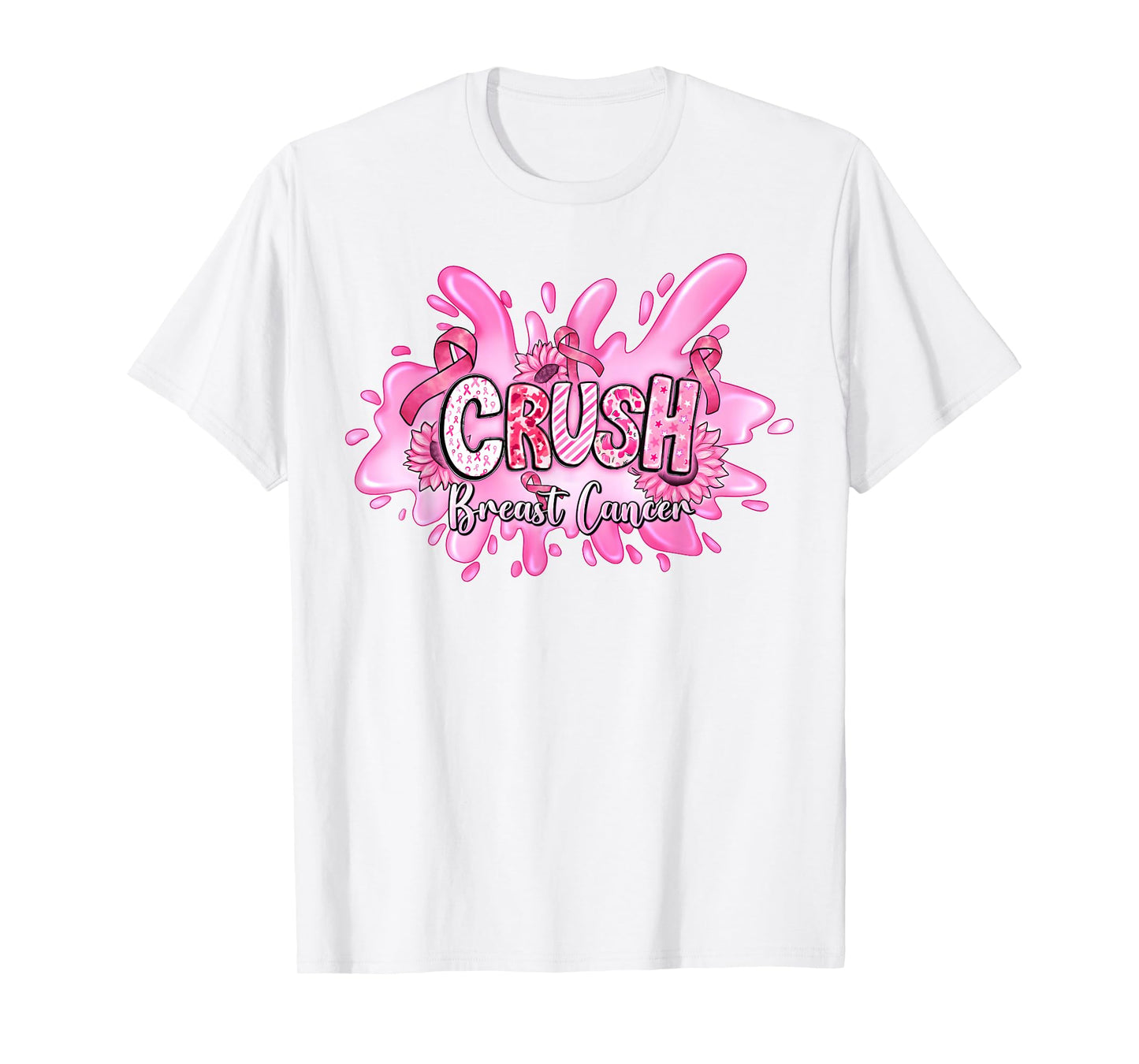 Crush Breast Cancer Awareness Pink Ribbon Support Squad T-Shirt