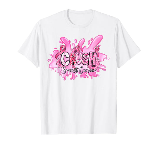 Crush Breast Cancer Awareness Pink Ribbon Support Squad T-Shirt