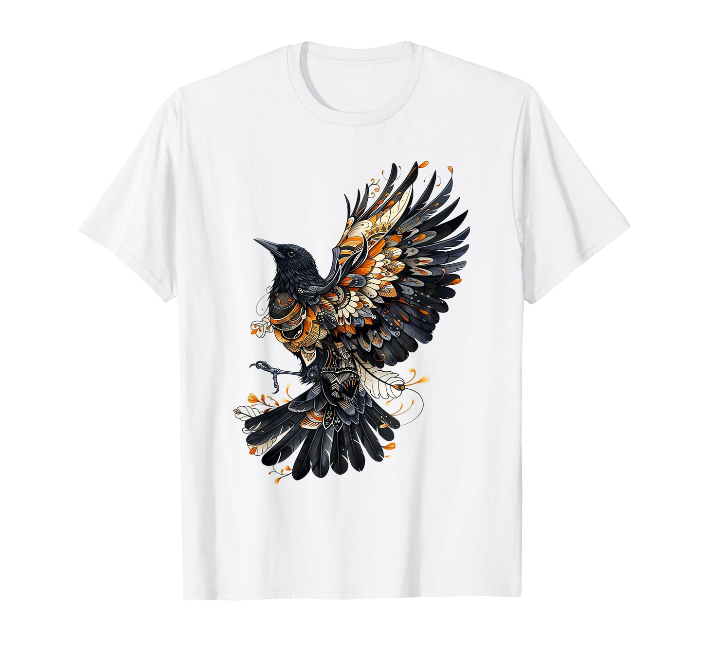 Floral Crow Indian American Native Art Raven Native Culture T-Shirt
