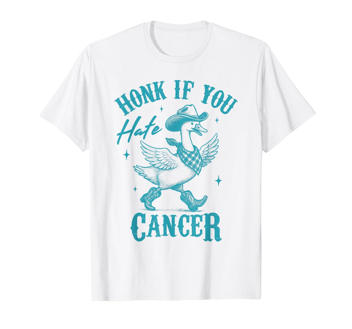 Ovarian Cancer Warrior Silly Goose Honk If You Hate Cancer T-Shirt