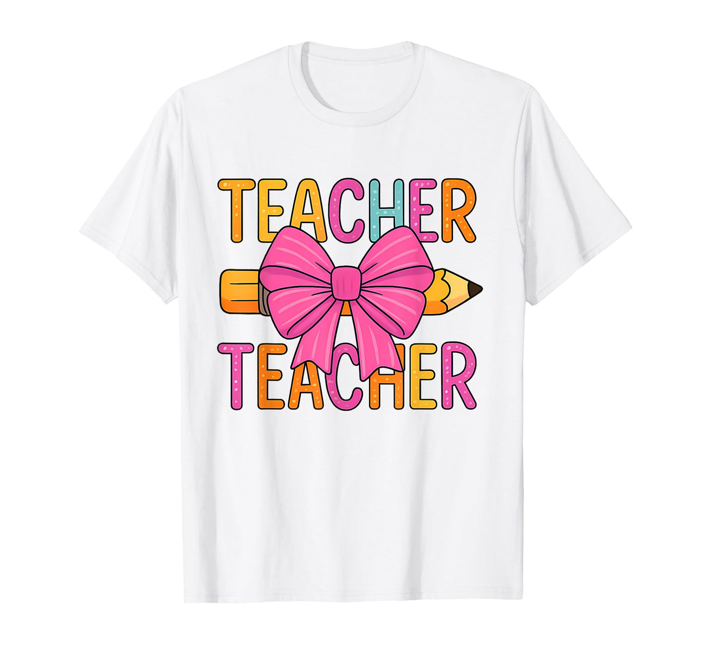 Coquette Bow Gifts Teacher Happy First Day Back To School T-Shirt