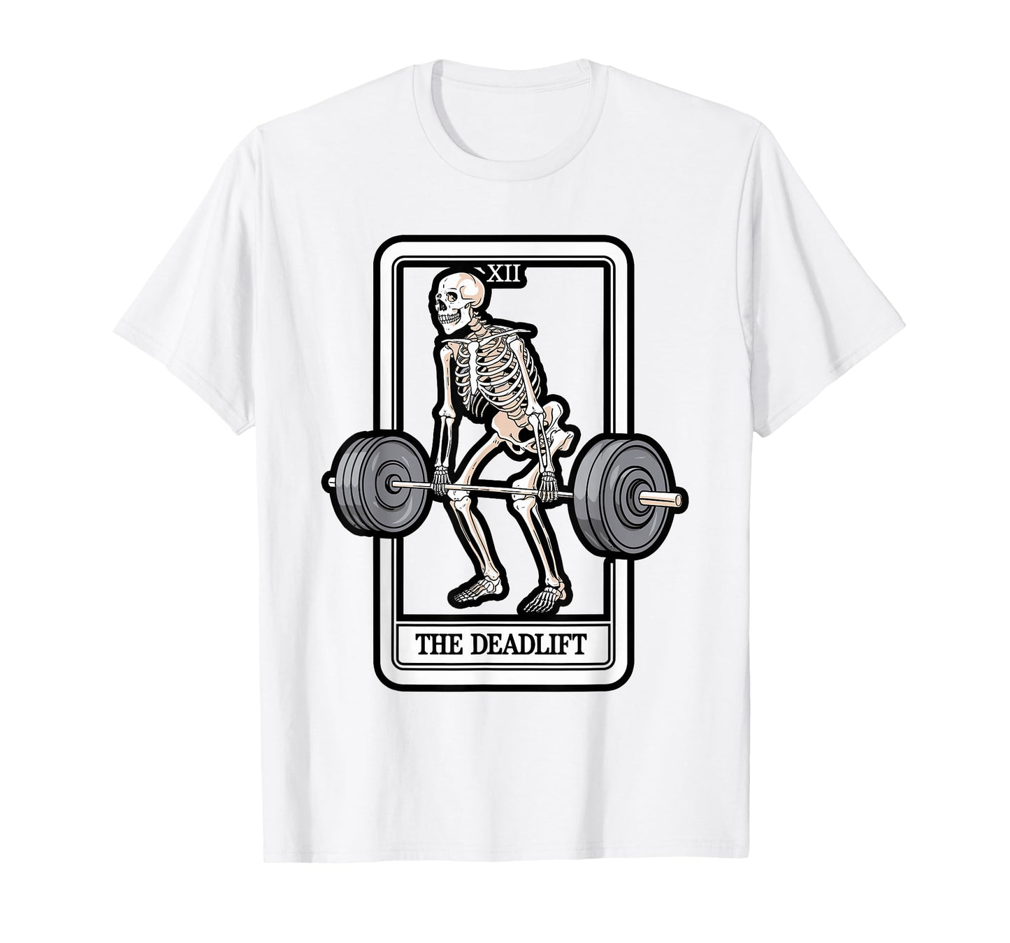 Skeleton Deadlifts Weightlifting Gothic Gym T-Shirt