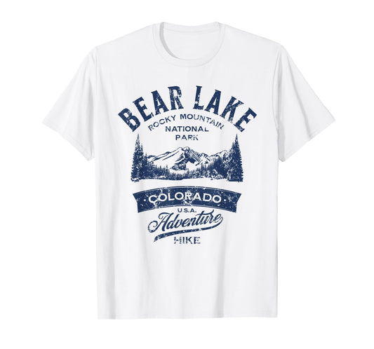 Bear Lake Rocky Mountain National Park Distressed Design T-Shirt