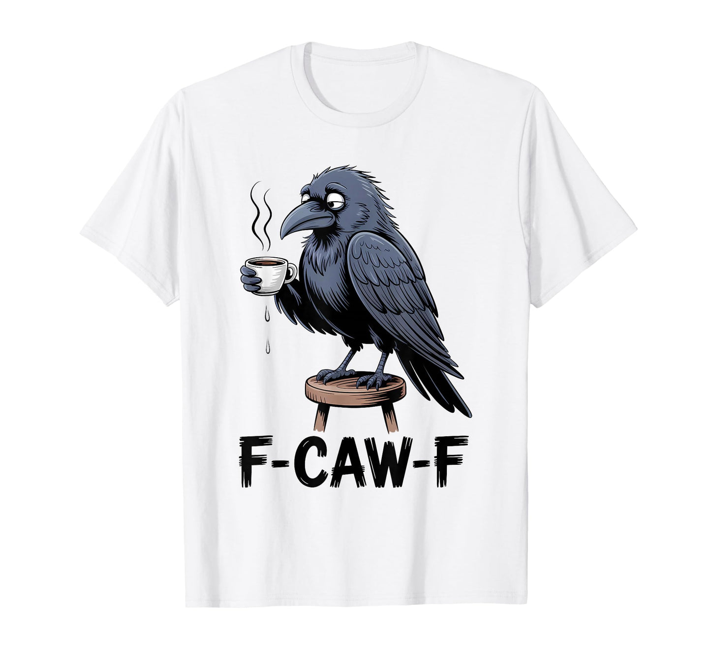 Funny F-Caw-F Crow Gothic Moon Humor Halloween T-Shirt