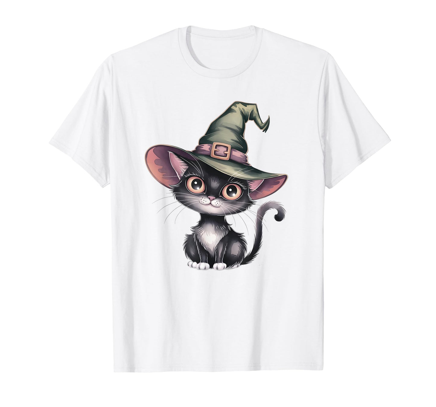 Kawaii Cat Witch Creepy Wizard Mom Wicca Meowgical Humor T-Shirt