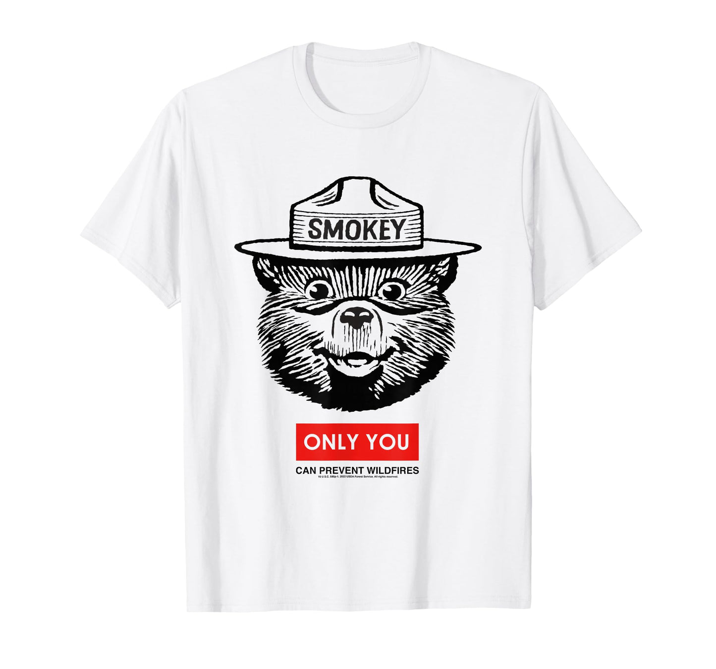 Smokey Bear Only You Can Prevent Forest Fires Minimal Face T-Shirt