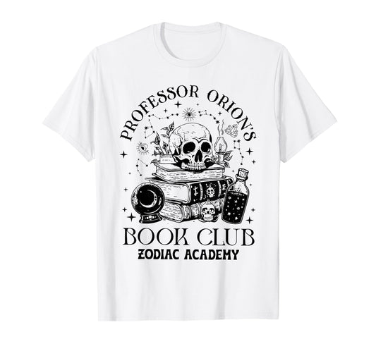 Professor Orions Book Club Halloween Skull Book Lover Womens T-Shirt
