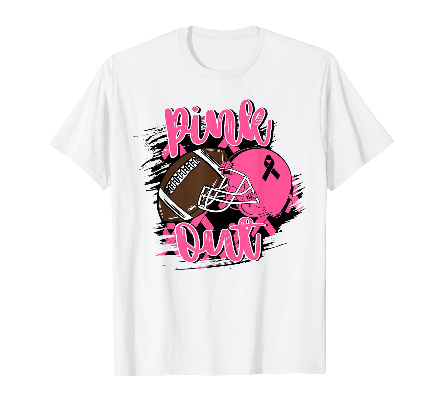 Pink Out American Football Breast Cancer Awareness Warrior T-Shirt