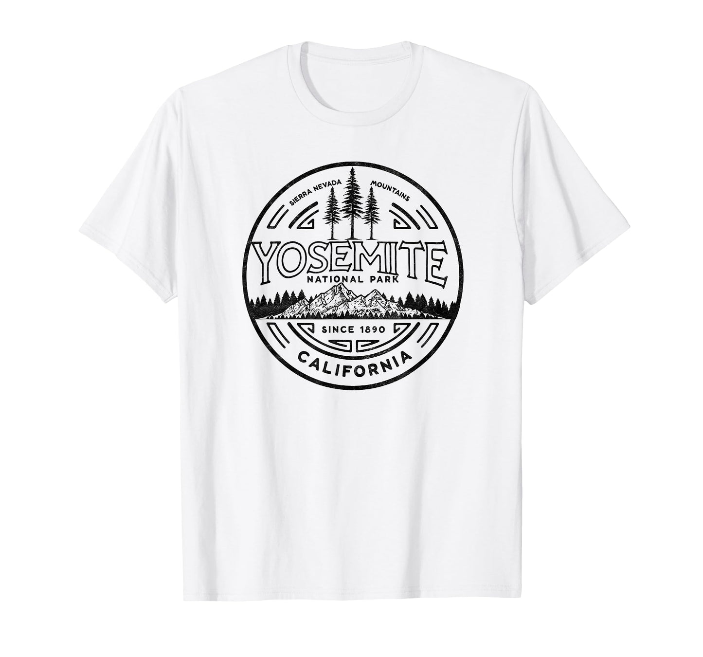 Yosemite National Park Distressed Minimalist Design T-Shirt