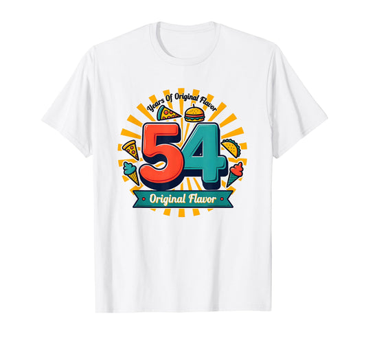 54 Years Original Flavor Birthday Gift Retro Food Art T-Shirt